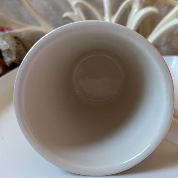 Whimsical design of a dog with a mustache and hat ceramic mug - Picture 5 of 6